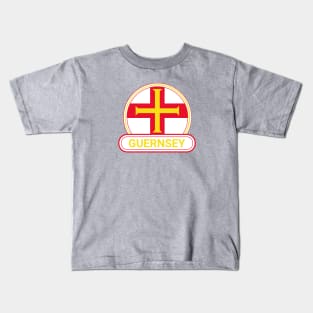 Guernsey Country Badge - Guernsey Flag Kids T-Shirt